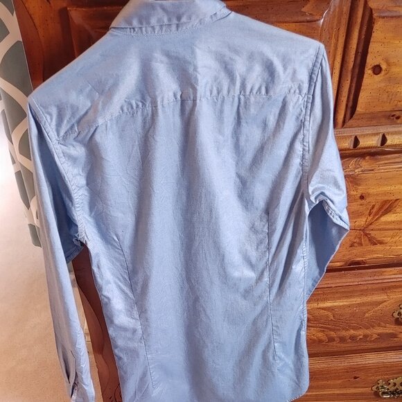 MEN'S TED BAKER  LIGHT BLUE BUTTON DOWN SHIRT SIZE 1 / XS - Picture 4 of 15